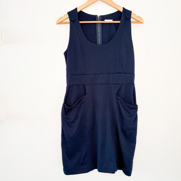 Monteau Navy Knee-Length Dress with‎ Back Zipper – Size Medium, Made in USA - Picture 1 of 5